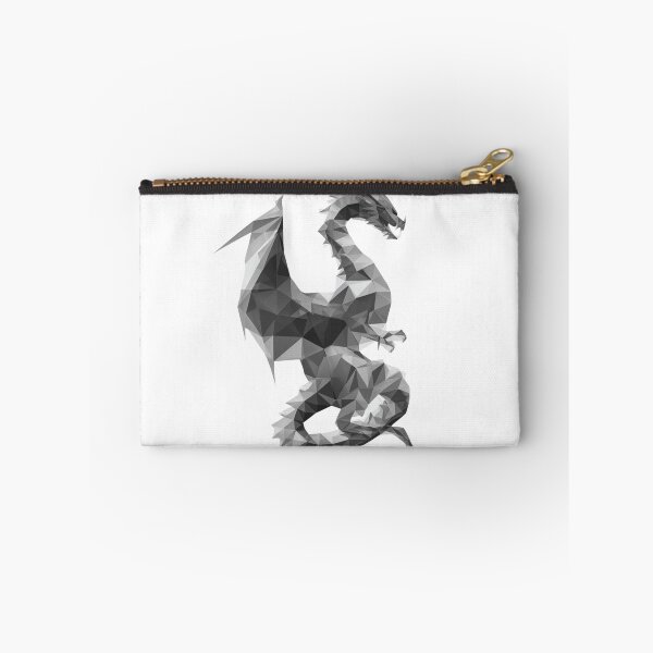 Item preview, Bold Low Poly Dragon | Geometric Fantasy Black and White Art designed and sold by TypoArtPrints.