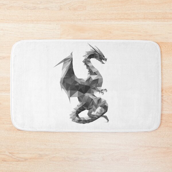 Item preview, Bold Low Poly Dragon | Geometric Fantasy Black and White Art designed and sold by TypoArtPrints.