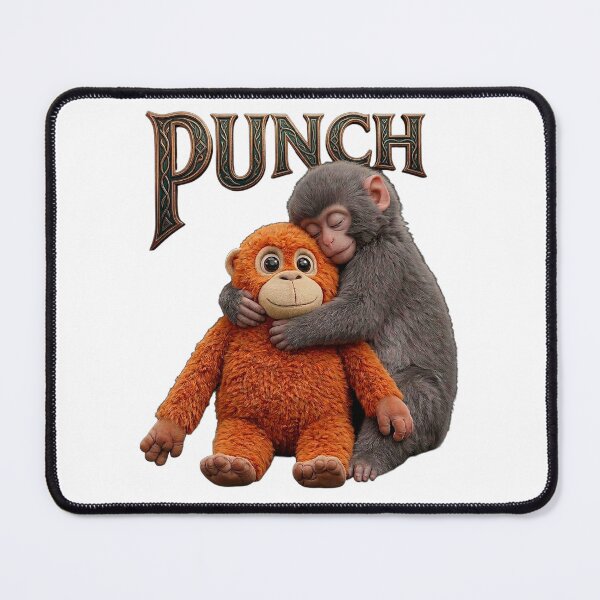 Item preview, Punch Monkey Hugging Plush Toy . Viral Cute Baby Monkey Meme, Funny Monkey Lover Gift designed and sold by TuyaArts.