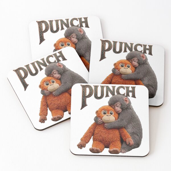 Item preview, Punch Monkey Hugging Plush Toy . Viral Cute Baby Monkey Meme, Funny Monkey Lover Gift designed and sold by TuyaArts.