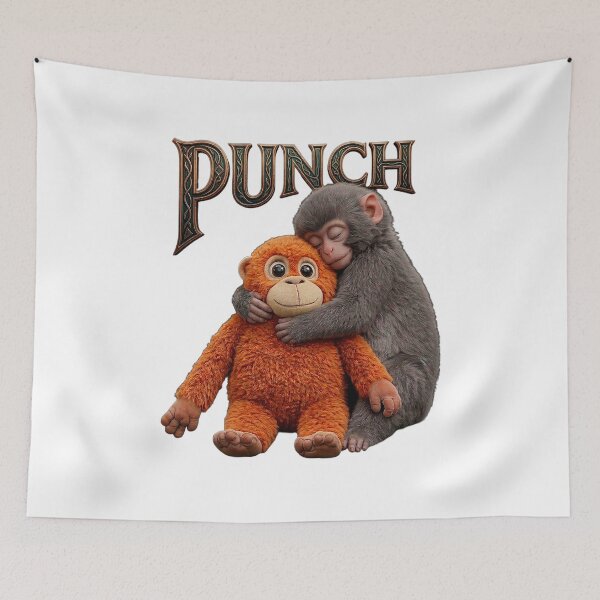 Item preview, Punch Monkey Hugging Plush Toy . Viral Cute Baby Monkey Meme, Funny Monkey Lover Gift designed and sold by TuyaArts.