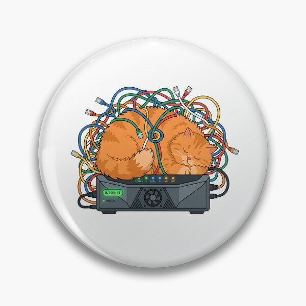 Item preview, Fluffy Cat Sleeping on Internet Router designed and sold by Kvarny.