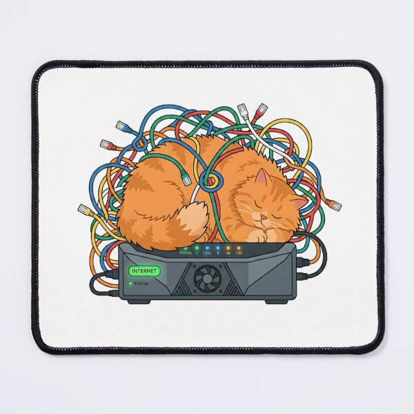 Item preview, Fluffy Cat Sleeping on Internet Router designed and sold by Kvarny.