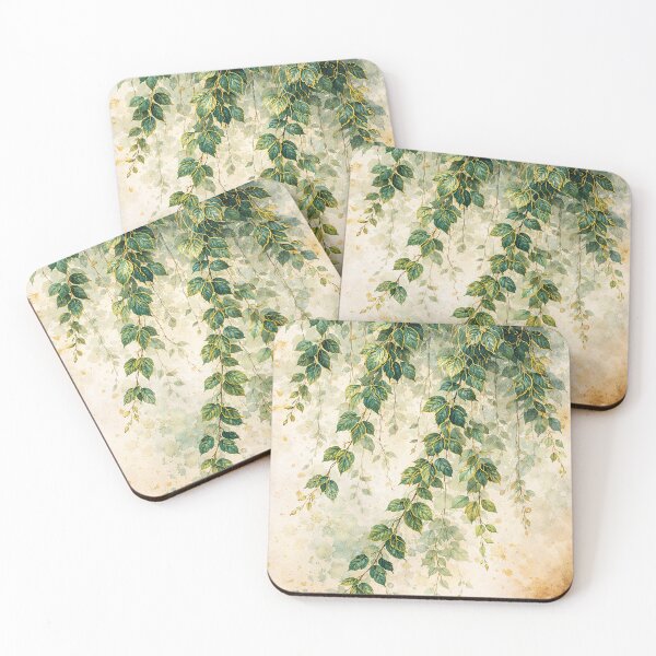 Item preview, Elegant Cascading Greenery Wall Art Print designed and sold by Gold Turtle  Lina.