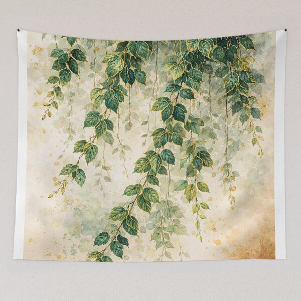 Item preview, Elegant Cascading Greenery Wall Art Print designed and sold by Gold Turtle  Lina.