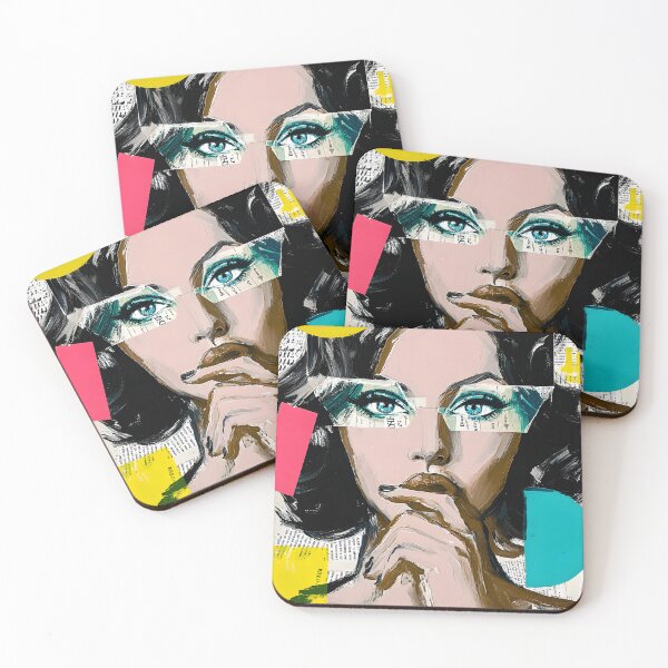 Item preview, Explore Modern Expression with a Thoughtful Woman Amidst Vibrant Geometric Shapes designed and sold by OlfactoART Studio.