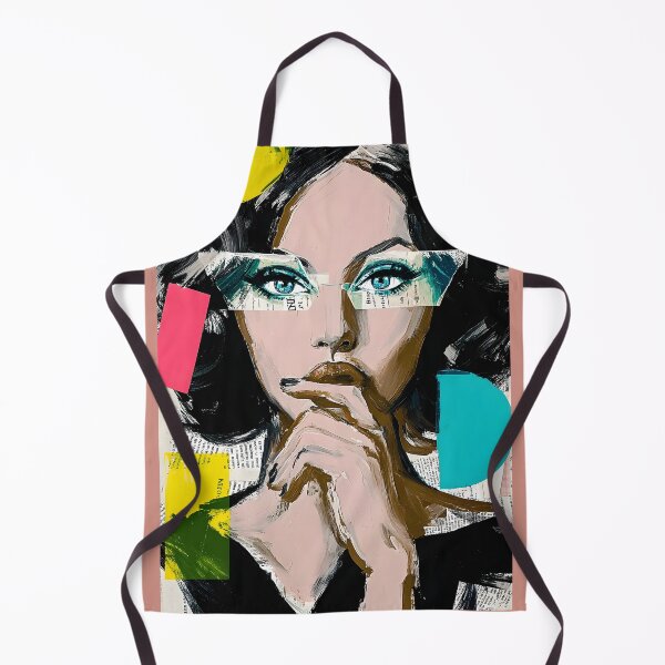 Item preview, Explore Modern Expression with a Thoughtful Woman Amidst Vibrant Geometric Shapes designed and sold by OlfactoART Studio.