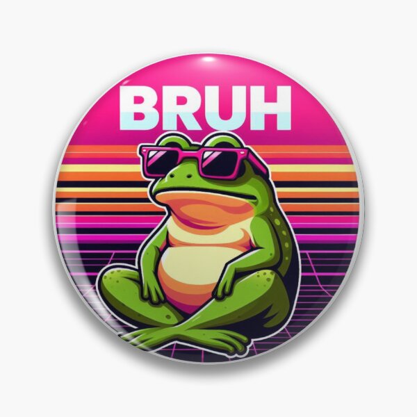 Item preview, Bruh Frog Retro Synthwave Meme designed and sold by crazygoose30.