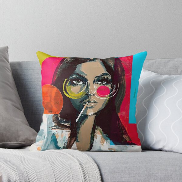 Item preview, Embrace Bold Pop Art Style with a Fashionable Woman in Oversized Round Glasses designed and sold by OlfactoART Studio.