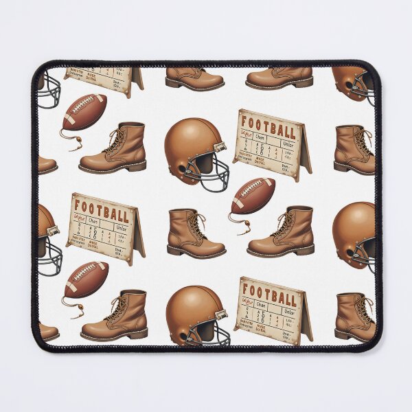 Item preview, Copy of Football gear and accessories shown on a white background including a helmet, football, and measuring tools used in the sport designed and sold by SpaceartLilu.