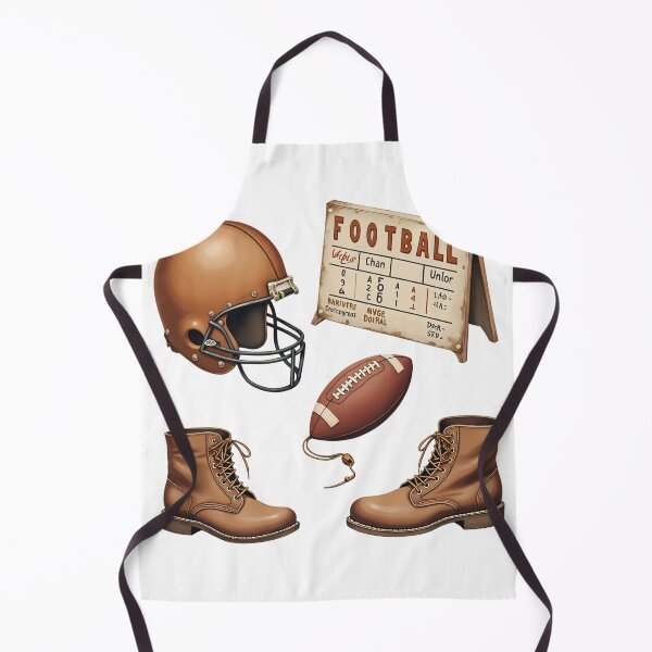 Item preview, Copy of Football gear and accessories shown on a white background including a helmet, football, and measuring tools used in the sport designed and sold by SpaceartLilu.