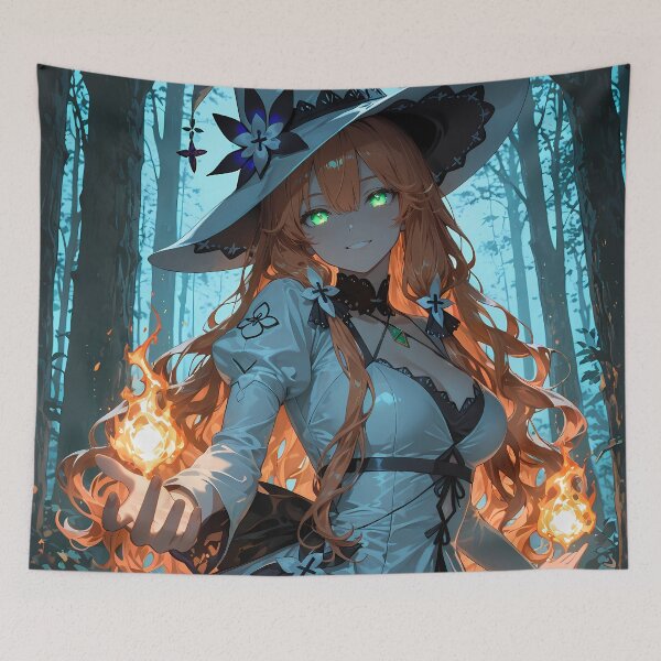 Item preview, KAEDE Anime Waifu Witch Casting Enchanted Forest Spell designed and sold by BorgSpareParts.