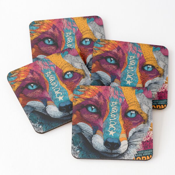 Item preview, Celebrate Wildlife Freedom with a Psychedelic Fox in Vivid Colors and Born Free Message designed and sold by OlfactoART Studio.