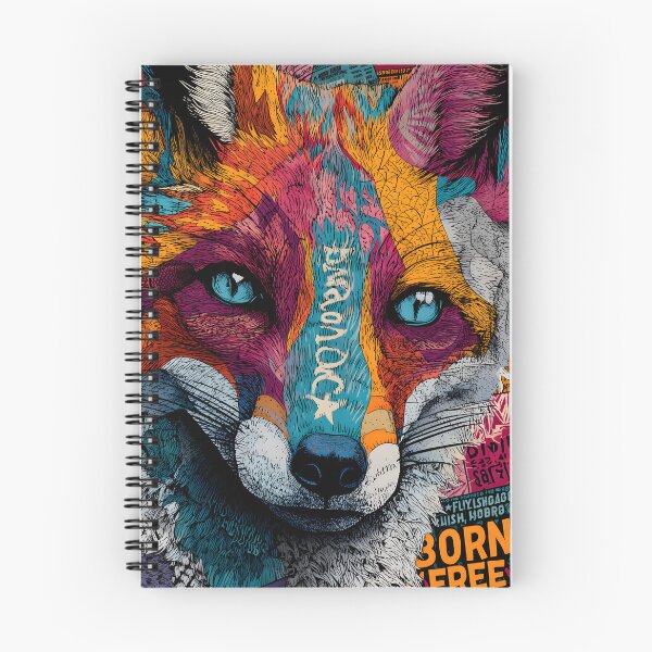 Item preview, Celebrate Wildlife Freedom with a Psychedelic Fox in Vivid Colors and Born Free Message designed and sold by OlfactoART Studio.