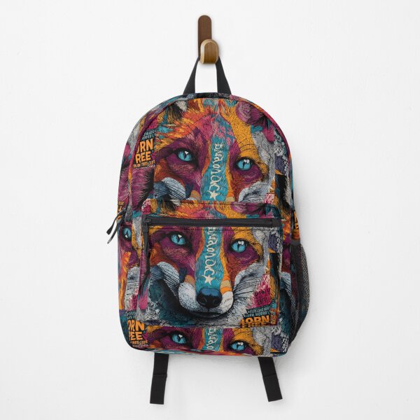 Item preview, Celebrate Wildlife Freedom with a Psychedelic Fox in Vivid Colors and Born Free Message designed and sold by OlfactoART Studio.
