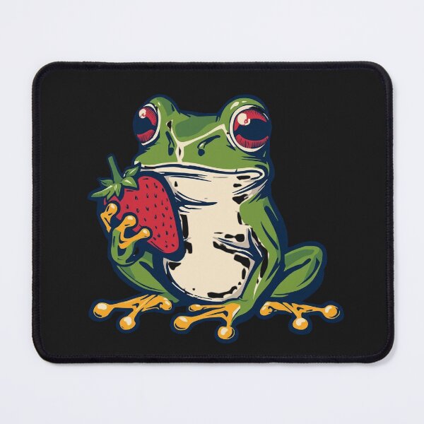 Item preview, Cute Frog with Strawberry designed and sold by Retro-Bloom.