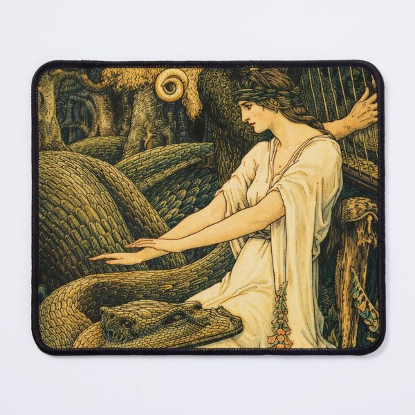Item preview, Golden Fleece Art Nouveau Illustration – Orpheus and Medea Charming the Guardian Serpent for Mythology Lovers designed and sold by RickE.