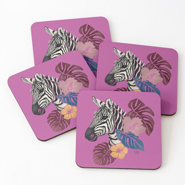 Item preview, Zebra with flowers and tropical leaves - Violet designed and sold by Srta  Margarita.
