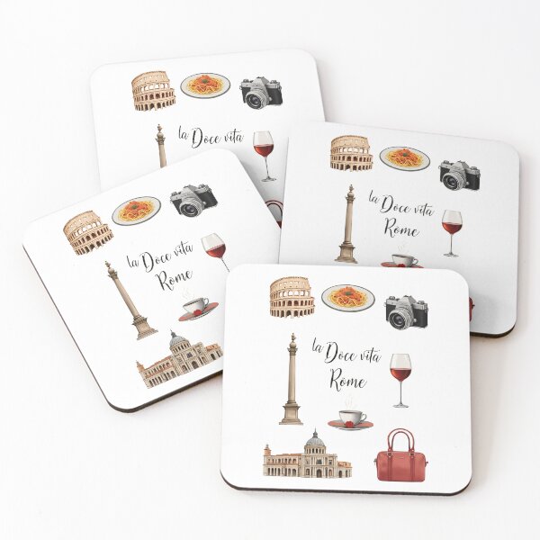 Item preview, Copy of Watercolor clipart of Rome featuring famous landmarks, food, drinks, and items related to Italian culture designed and sold by SpaceartLilu.