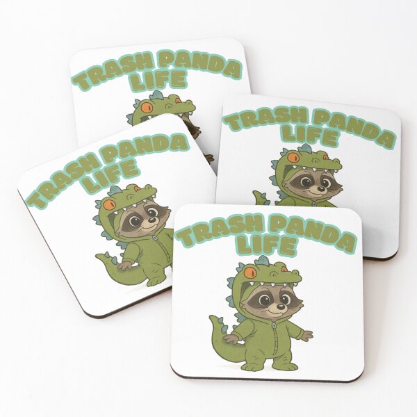 Item preview, Adorable Raccoon in Dinosaur Onesie - "Trash Panda Life“ designed and sold by BunnyFogCo.