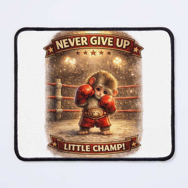 Item preview, Punch Monkey Little Champ – Never Give Up Cute Baby Macaque Boxer Illustration designed and sold by The Engineer.