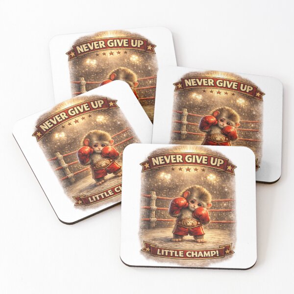 Item preview, Punch Monkey Little Champ – Never Give Up Cute Baby Macaque Boxer Illustration designed and sold by The Engineer.