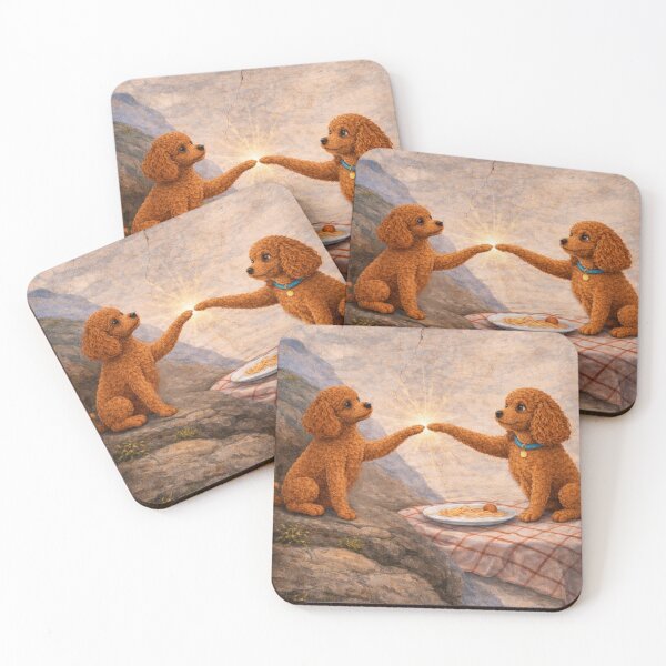 Item preview, Toy Poodle Creation – Funny Renaissance Poodle Art Inspired by Creation of Adam designed and sold by ToyPoodleClub.
