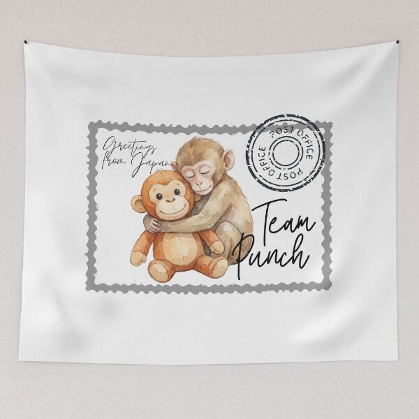 Item preview, Team Punch Ichikawa Zoo Monkey Meme – Viral Japanese Macaque Plush Toy Design designed and sold by ArcticFoxStudio.