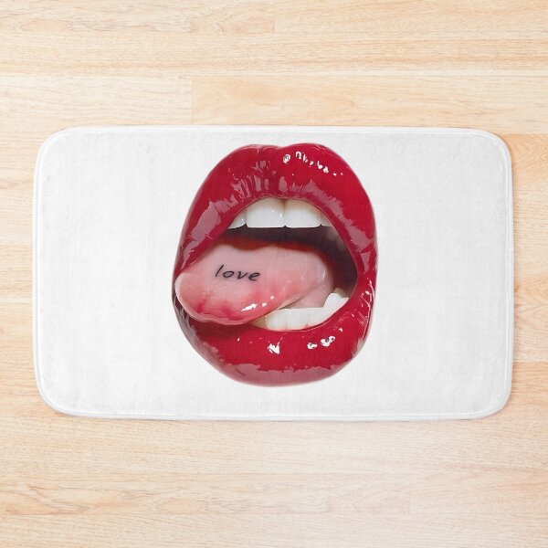 Item preview, Red Lips Tongue Tattoo Love Minimal Sensual Art designed and sold by SurfGlitch.