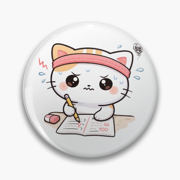 Item preview, Exam Mode Cat Sticker – Cute Kawaii anxious Cat Aesthetic designed and sold by TinyEmotionCo.