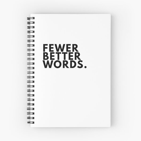 Item preview, Fewer Better Words Minimal Writer Manifesto Typography Poster designed and sold by PKDWriterMerch.