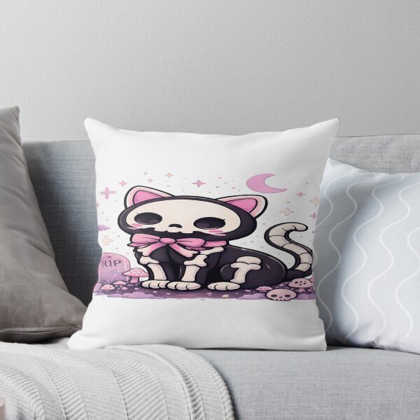 Item preview, Cute Skeleton Cat Kawaii Gothic – Spooky Pink Halloween Kitty with Bow, Moon and Stars Aesthetic Design designed and sold by FernandsOficial.