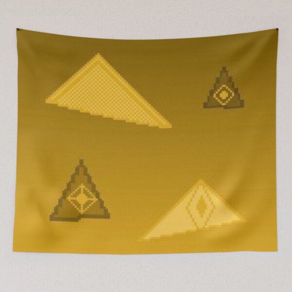 Item preview, Yellow background print with pyramids. Pixel art. designed and sold by YaroshMaria.