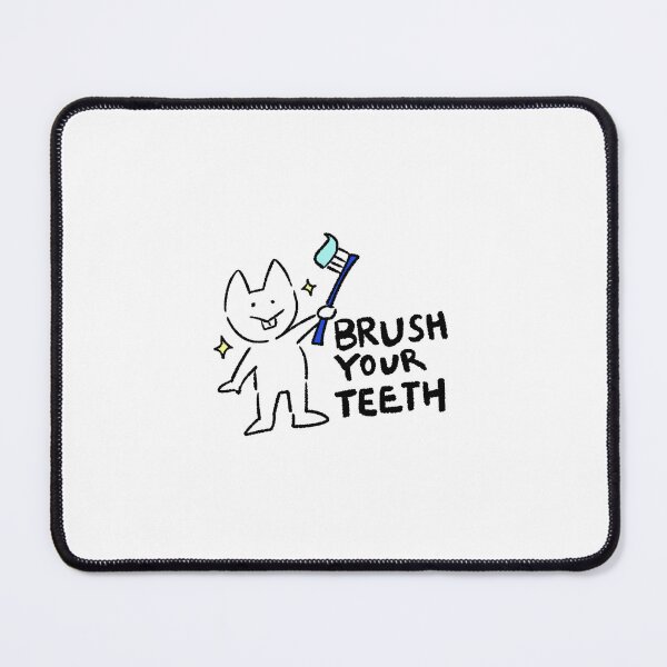 Item preview, Brush Your Teeth Cat Sticker – Cute Kawaii Cat Art designed and sold by lazydayz16.