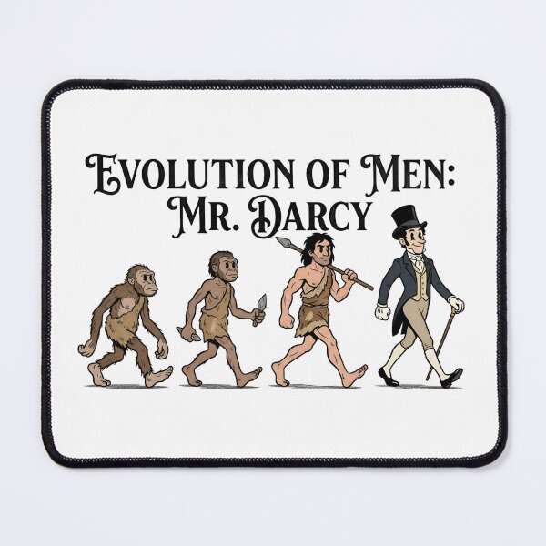 Item preview, Retro Cartoon Evolution Of Men Mr Darcy Jane Austen designed and sold by Fenay Designs.