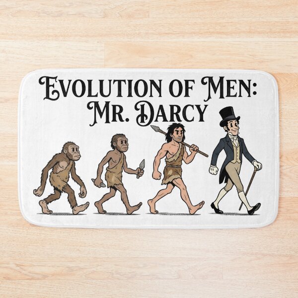Item preview, Retro Cartoon Evolution Of Men Mr Darcy Jane Austen designed and sold by Fenay Designs.