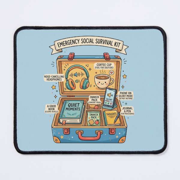 Item preview, Funny Introvert Emergency Survival Kit Design designed and sold by Quiet Mode Studio.