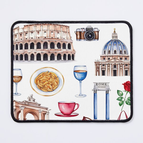 Item preview, Copy of Watercolor clipart of Rome featuring famous landmarks, food, drinks, and items related to Italian culture designed and sold by SpaceartLilu.