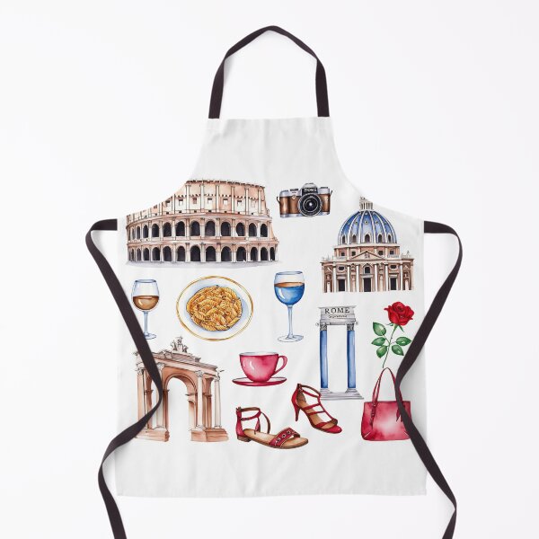 Item preview, Copy of Watercolor clipart of Rome featuring famous landmarks, food, drinks, and items related to Italian culture designed and sold by SpaceartLilu.