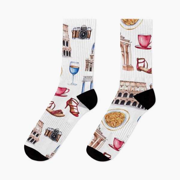 Item preview, Copy of Watercolor clipart of Rome featuring famous landmarks, food, drinks, and items related to Italian culture designed and sold by SpaceartLilu.