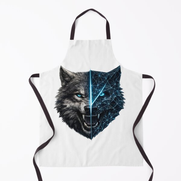 Item preview, Cyber Wolf Split Face - Geometric Predator Animal Design designed and sold by CreativeMindsetLab.
