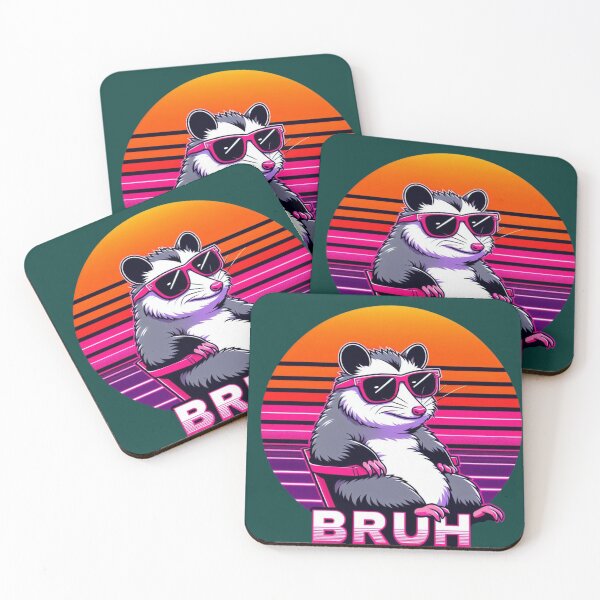 Item preview, Bruh Possum Vaporwave Sunset Meme designed and sold by crazygoose30.
