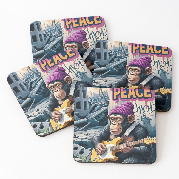 Item preview, Chimpanzee Playing Electric Guitar for World Peace" designed and sold by Next Gen Studio.