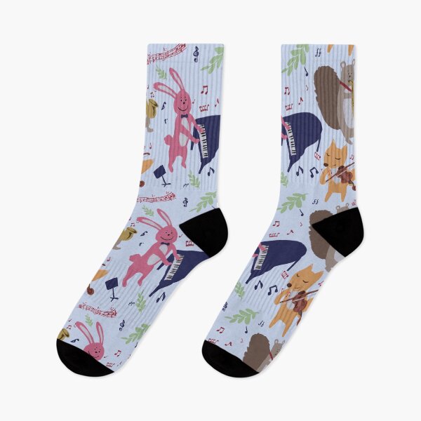 Item preview, Cute Woodland Animal Band Playing Musical instruments pattern  designed and sold by Stable-Camp-Rd.