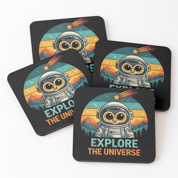 Item preview, Explore the Universe – Cute Owl Astronaut Retro Space Design designed and sold by Dogandesighn.