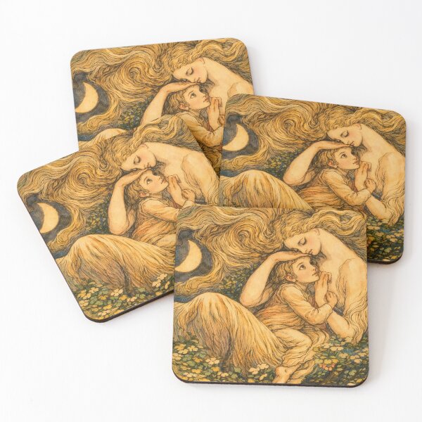 Item preview, Mother and Child Art Nouveau Tender Embrace Illustration for Vintage Art Lovers designed and sold by RickE.
