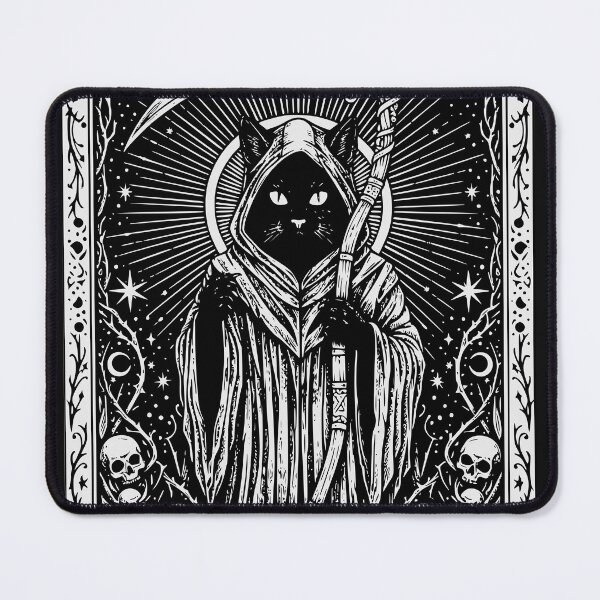 Item preview, Spooky Black Cat Grim Reaper XIII Death Tarot Card designed and sold by Cipher & Soul.