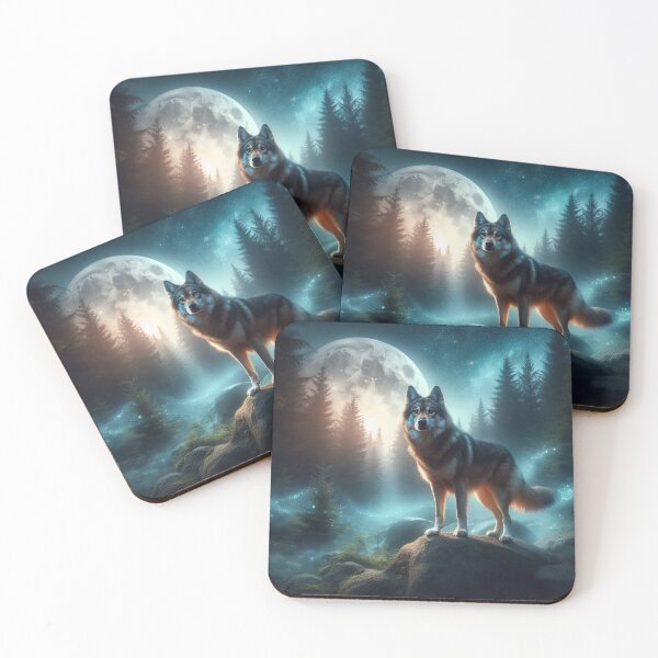 Item preview, Mystical Wolf – Moonlit Forest Emblem designed and sold by Dogandesighn.