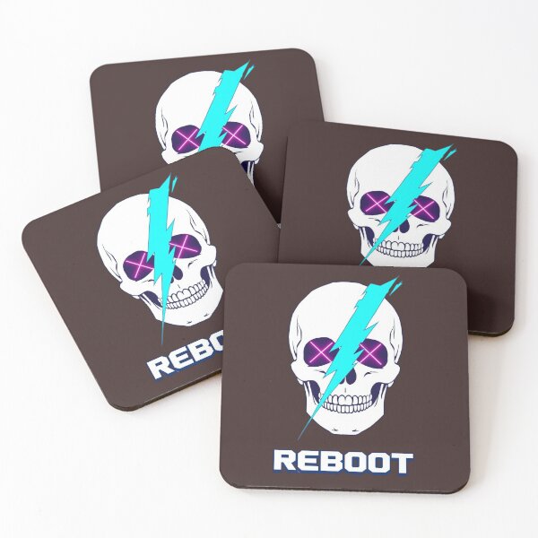Item preview, Reboot Cyber Skull Neon Pink Blue Edgy Graphic designed and sold by TheOrganizedHaven1.