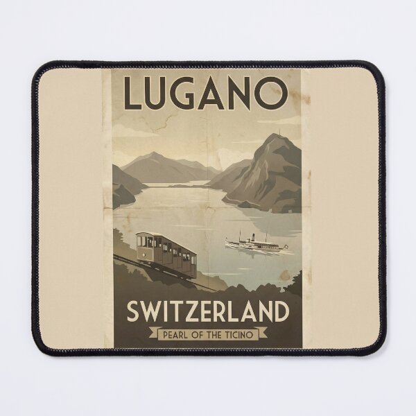 Item preview, Vintage poster of Lugano, Switzerland designed and sold by Ink And Inspire.